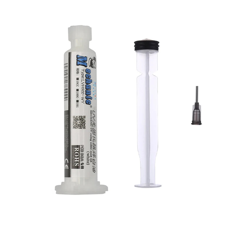 Tinta Máscara Soldadura UV Curado Luz 3 en 1 MECHANIC (Verde) para Reparación Placa Circuito PCB BGA (Previene Corrosión/Arcos)