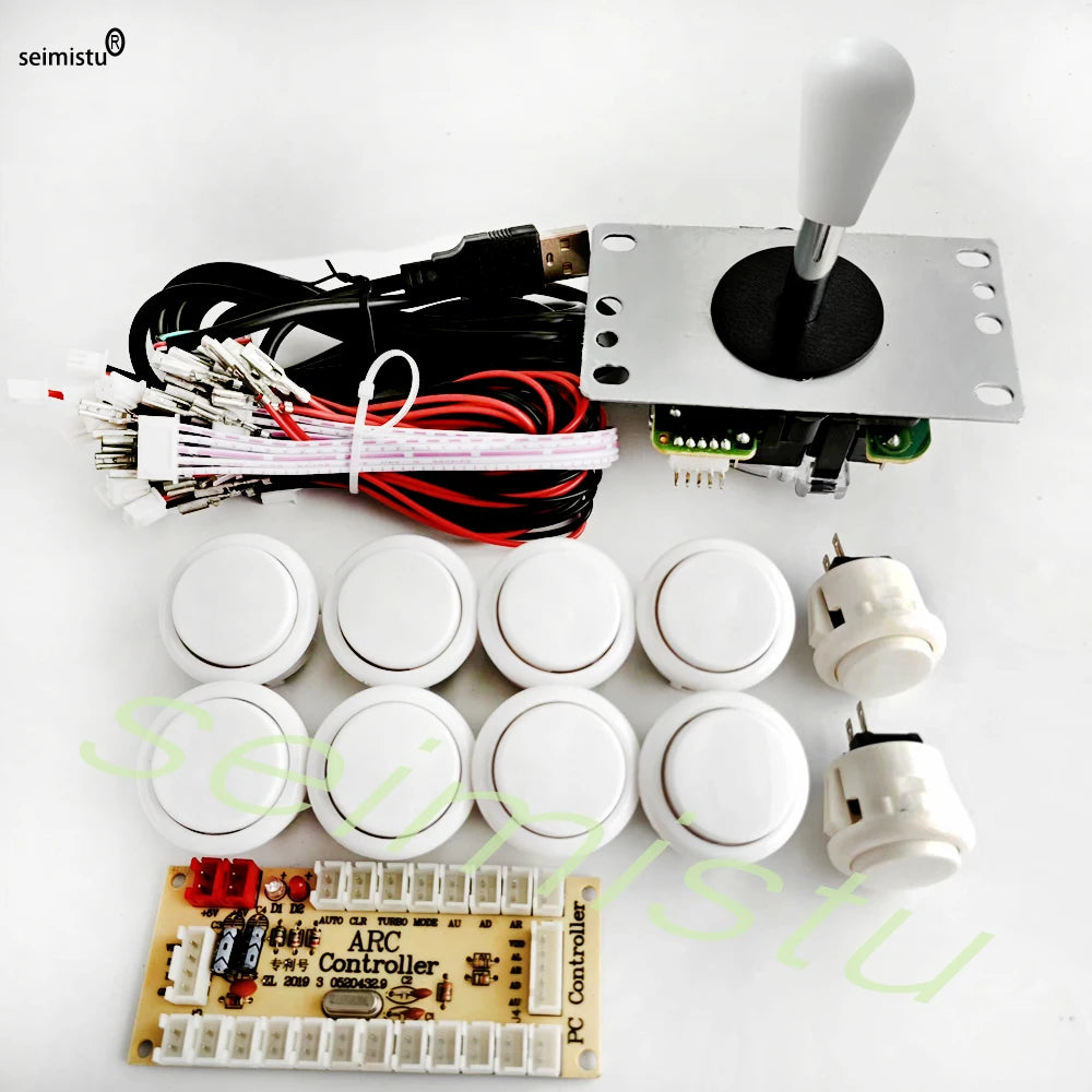 Kit DIY Joystick Arcade (Copia Sanwa) con Botones Pulsadores para PC/Raspberry Pi (Controlador USB Zero Delay)