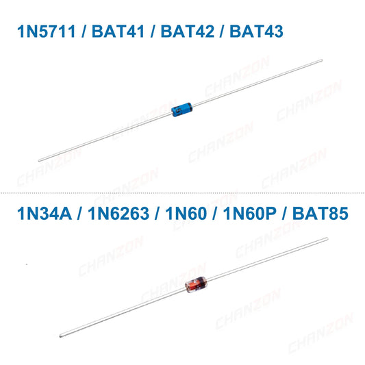 1N34A 1N5711 1N6263 1N60 1N60P BAT41 BAT42 BAT43 BAT85 Small Signal Schottky Barrier Switching Diode Axial for TV AM FM Radio