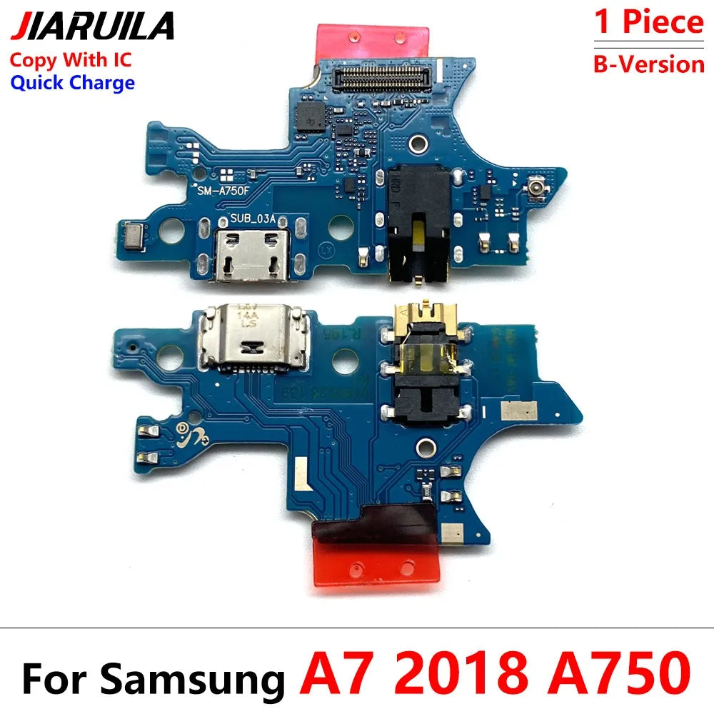 Placa Puerto Carga Micro USB con Micrófono, IC y Flex para Samsung Galaxy A02/A02S/A03S/A12/A21S/A31/A51 (1 Unidad)