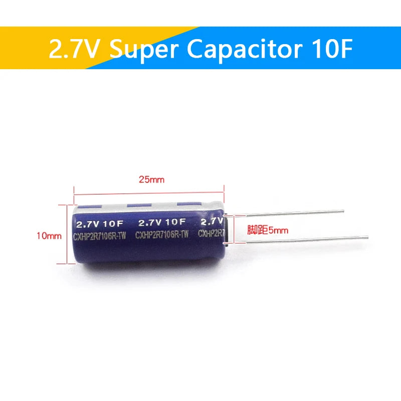 Supercapacitores Farad 2.7V - Varios Valores (0.5F a 60F)