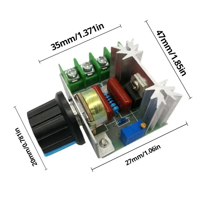 Controlador Velocidad Motor AC 110V/220V 2000W/4000W SCR Regulador Voltaje Dimmer Termostato Alta Potencia