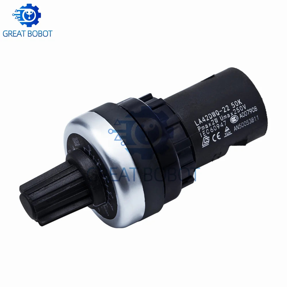 BS LA42DWQ-22 1K 2K 5K 10K 20K 50K 100k 200k 500K 22mm Diameter Pots Rotary Potentiometer Resistance Switch for arduino