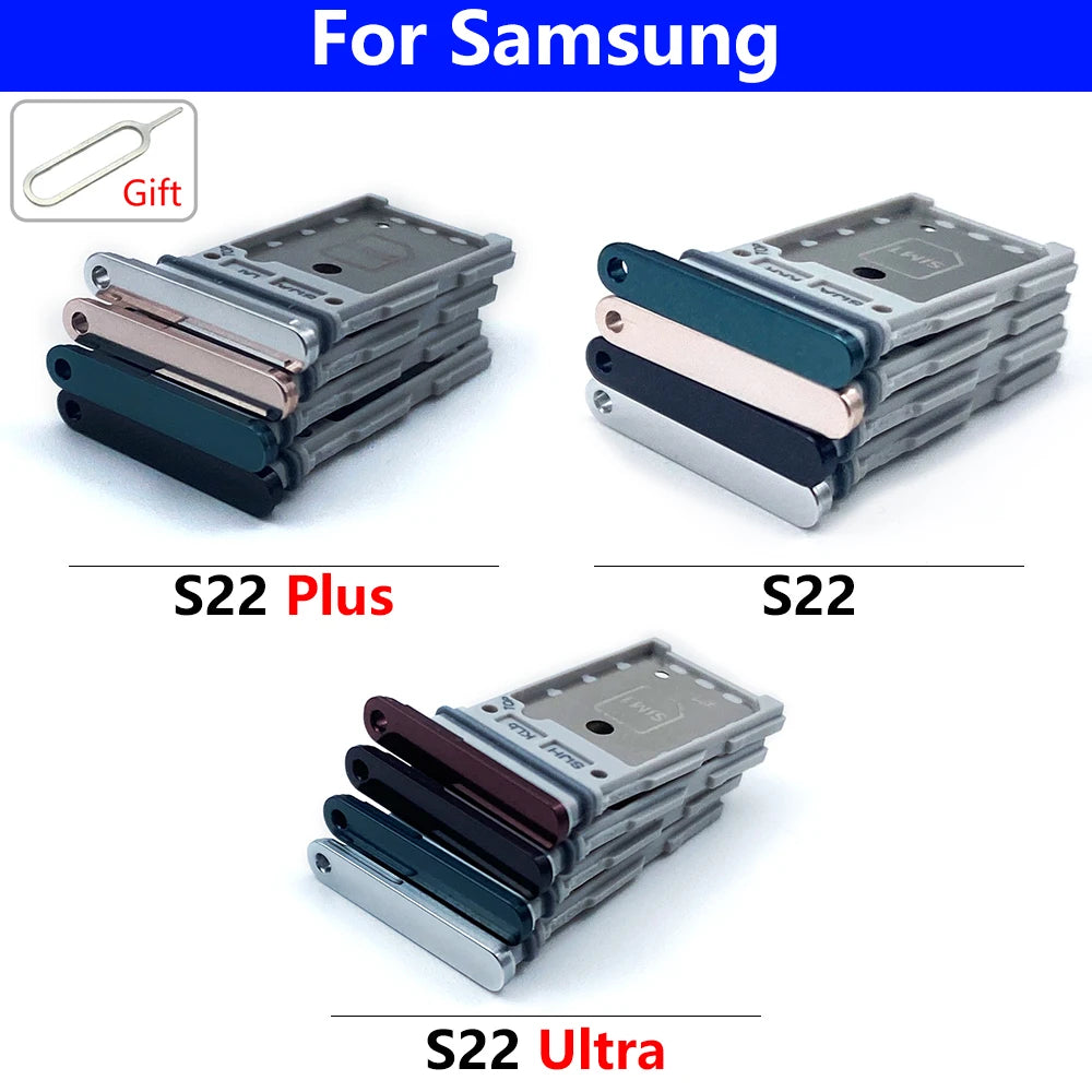 Bandeja Porta SIM/SD Card para Samsung S22 / S22 Plus / S22 Ultra - Repuesto Adaptador + Pin