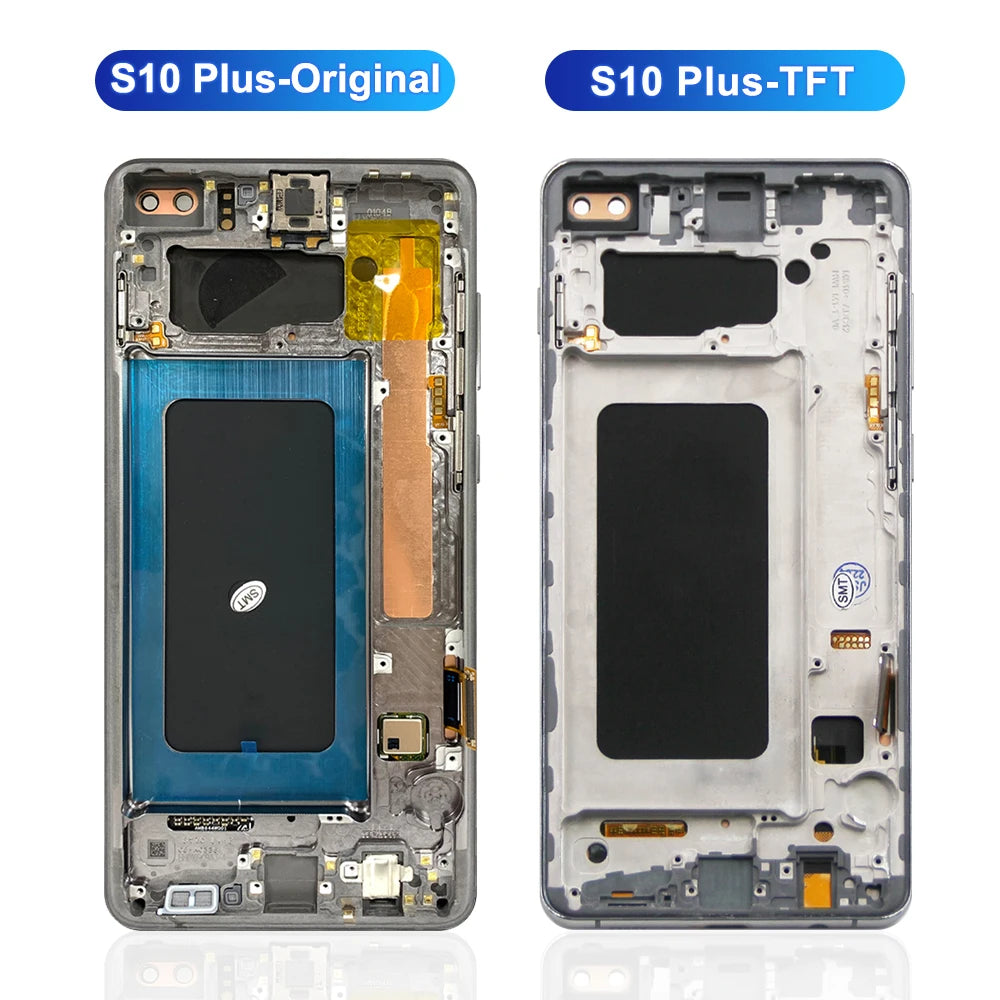 Pantalla LCD para SAMSUNG Galaxy S10 Plus, digitalizador de pantalla táctil con Marco, 100% probado, G973, G973F/DS, S10 +, G9750