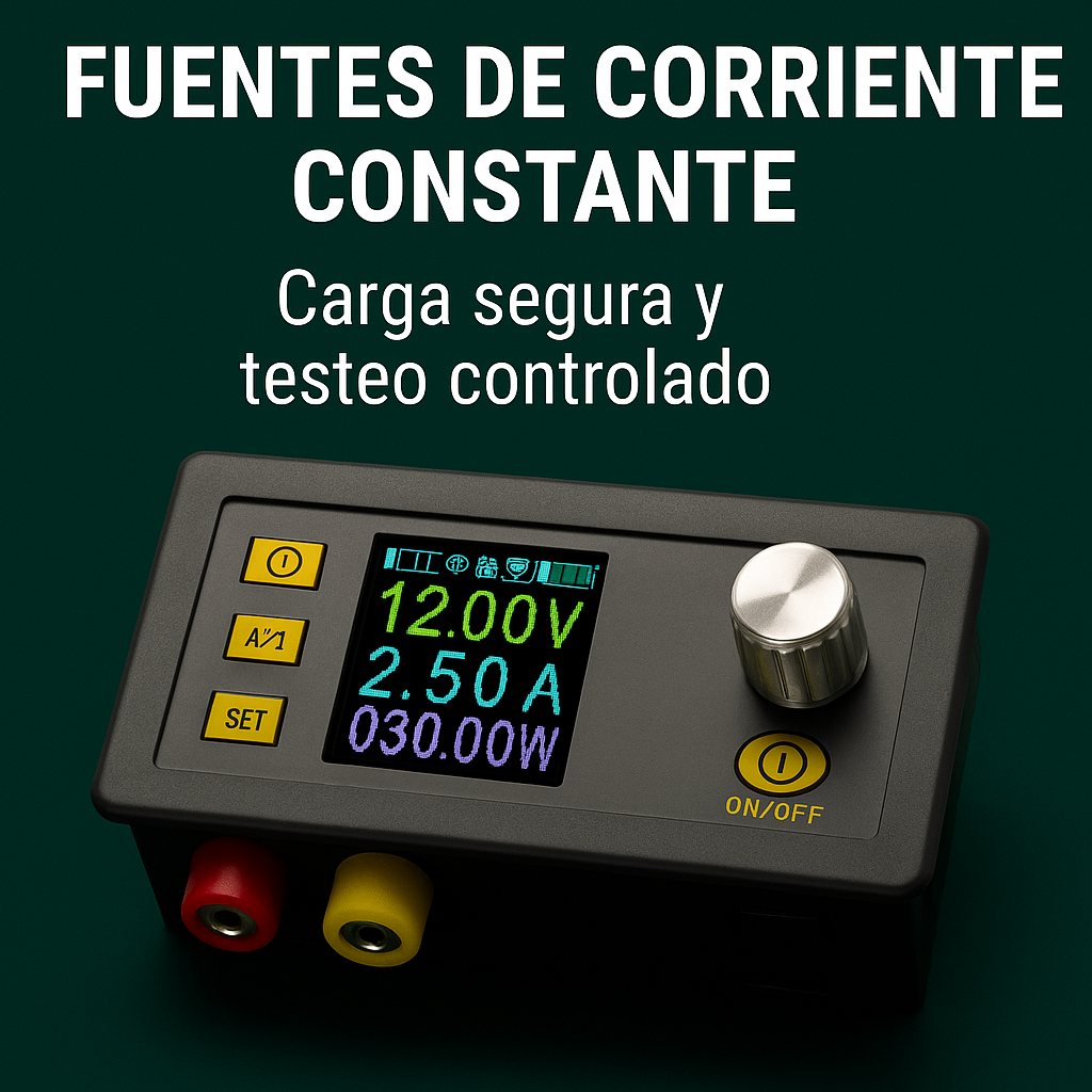 Fuentes de corriente constante – Carga segura, prueba y protección electrónica