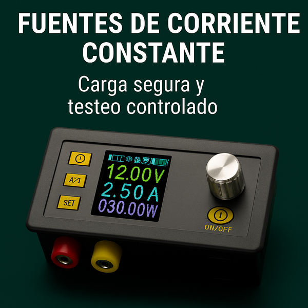 Fuentes de corriente constante – Carga segura, prueba y protección electrónica