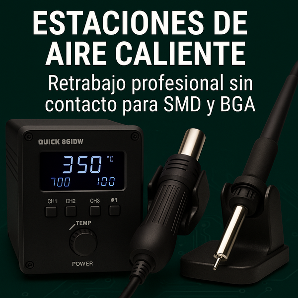 Estaciones de aire caliente – Retrabajo sin contacto para SMD y BGA