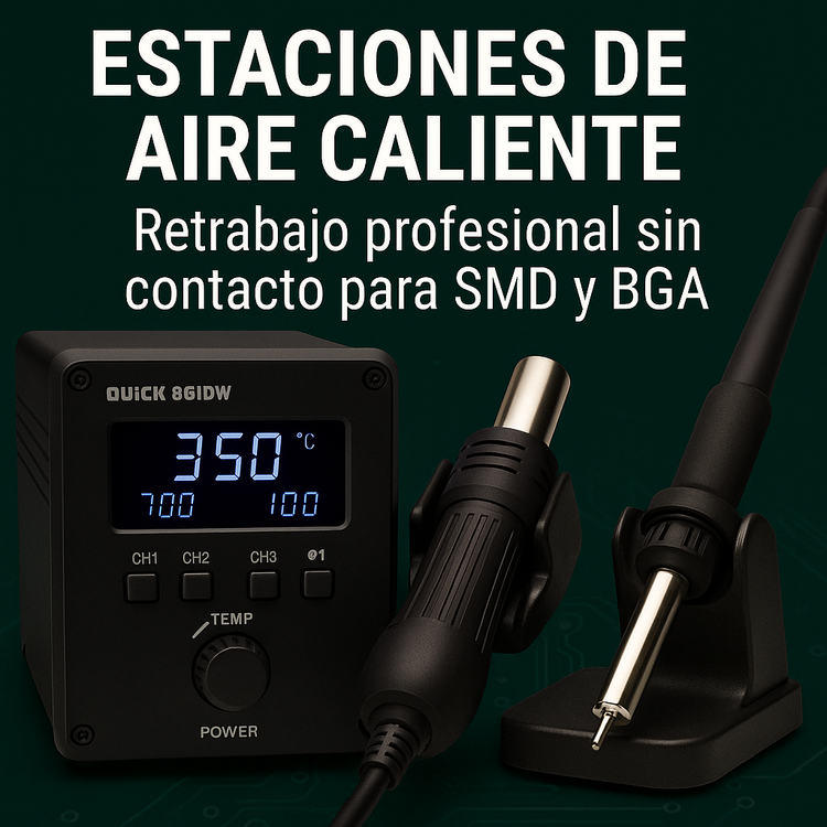 Estaciones de aire caliente – Retrabajo sin contacto para SMD y BGA