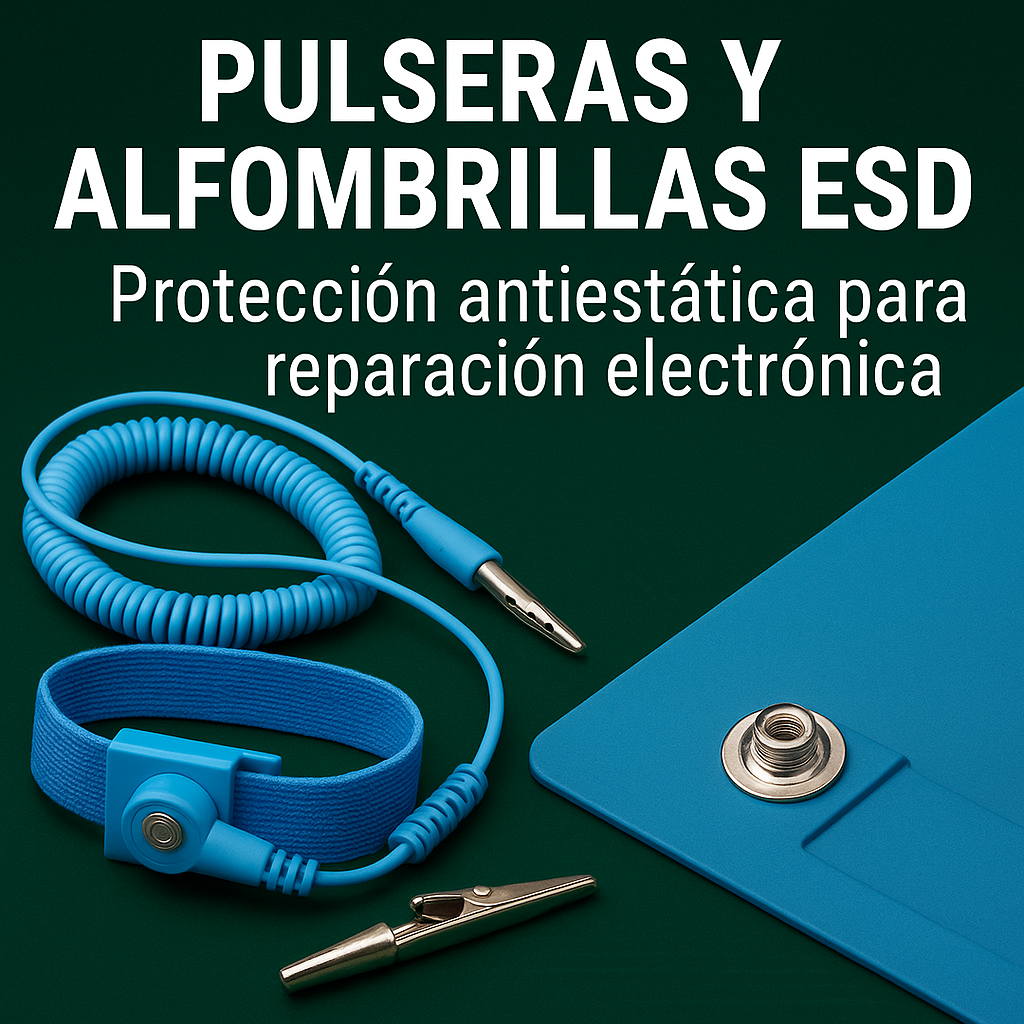 Pulseras y alfombrillas ESD – Seguridad para microsoldadura y reparación electrónica