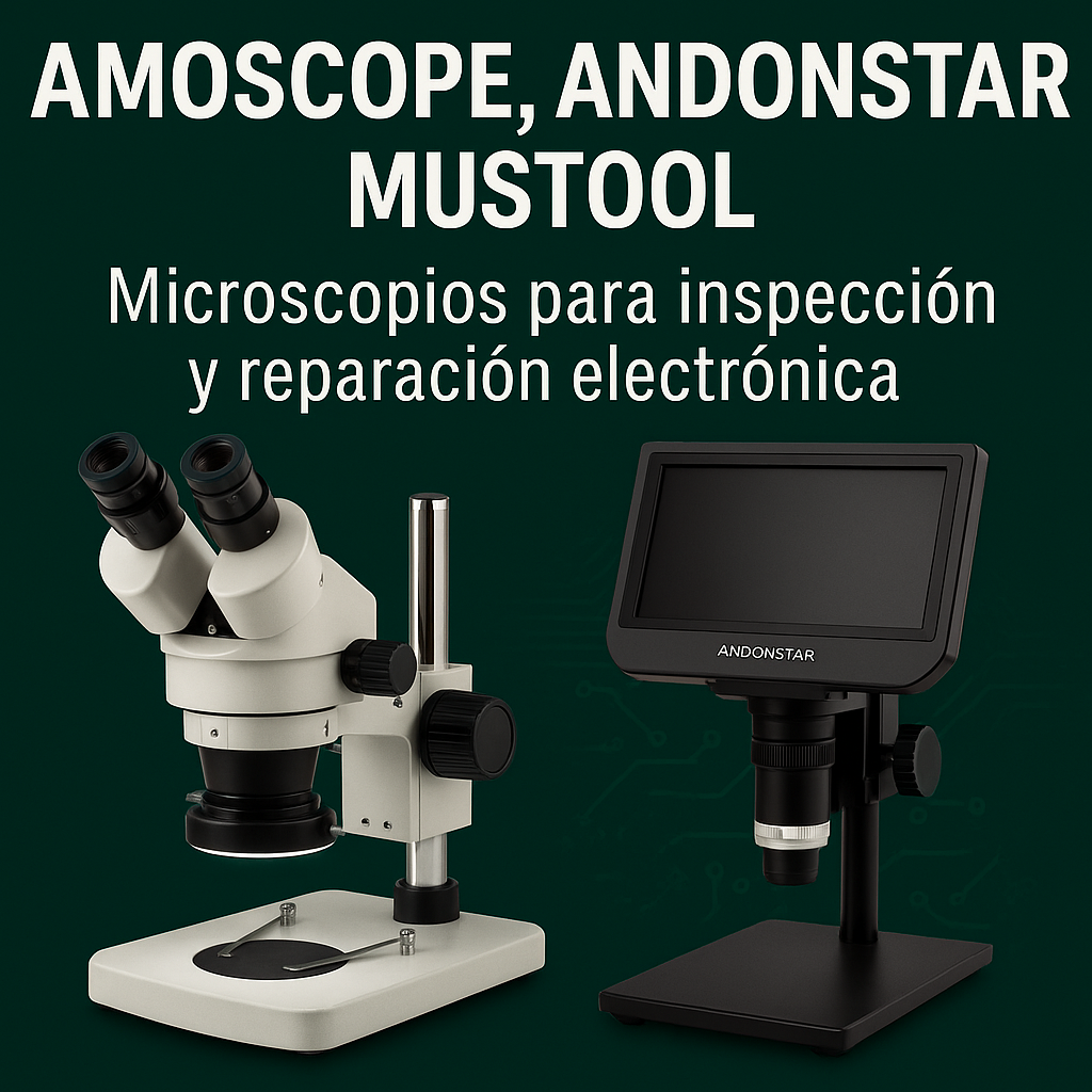 Microscopios AmScope, Andonstar y Mustool – Inspección electrónica y microsoldadura