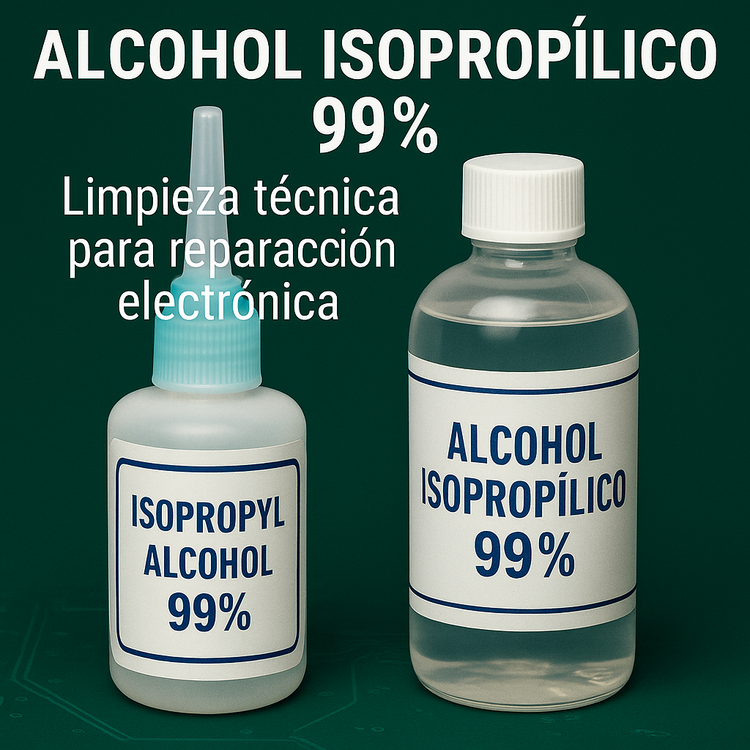 Alcohol Isopropílico 99% – Limpieza técnica de precisión para reparación electrónica