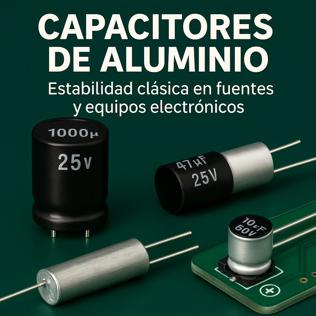 Capacitores de Aluminio – Alta capacitancia para fuentes y audio