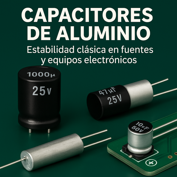 Capacitores de Aluminio – Alta capacitancia para fuentes y audio