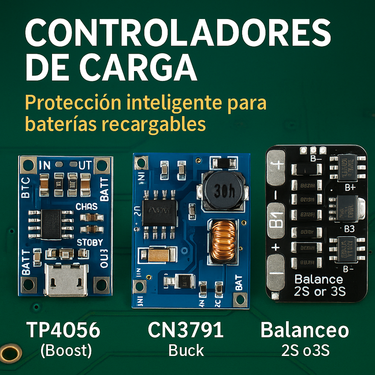 Controladores de Carga – Gestión segura de baterías Li-Ion y packs