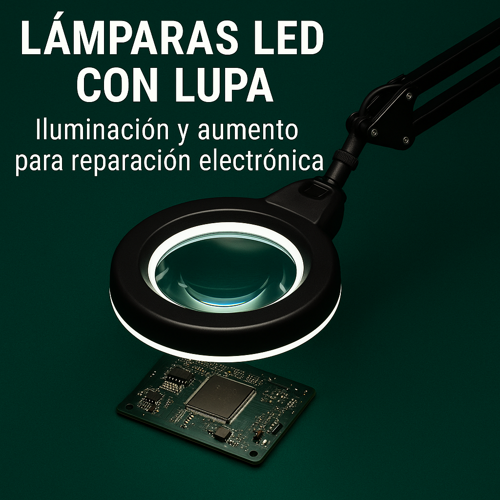 Lámparas LED con lupa – Iluminación precisa para inspección y reparación electrónica