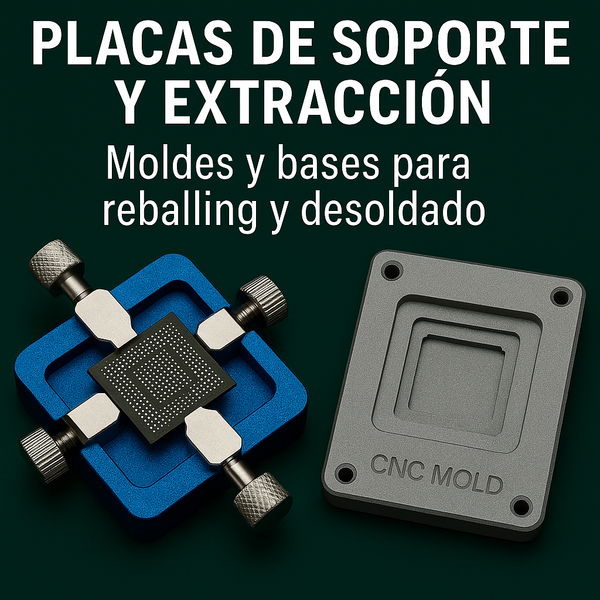 Placas de soporte y extracción – Moldes y bases para reballing y desoldado