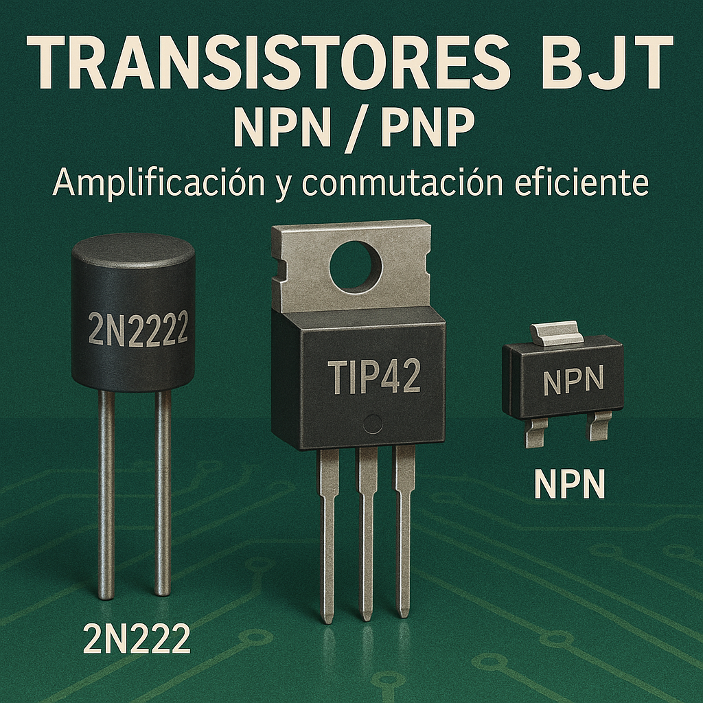 Transistores BJT – NPN / PNP para conmutación y amplificación
