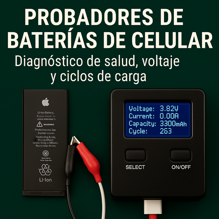 Probadores de baterías de celular – Diagnóstico de salud y carga en tiempo real