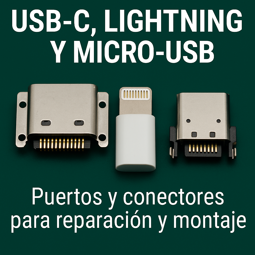 USB-C, Lightning y Micro-USB – Puertos de carga y conectores para reparación