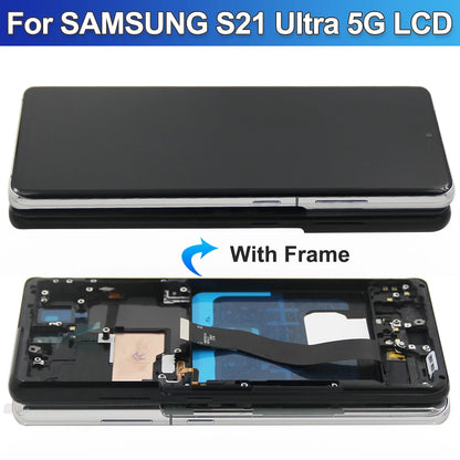 Pantalla S21 Ultra AMOLED para Samsung Galaxy S21 Ultra 5G G998B G998B/DS pantalla táctil Lcd con huellas dactilares con marco
