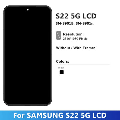 Conjunto de pantalla S22 5G para Samsung Galaxy S22 S901B S901U S901W S901N S901E pantalla LCD reemplazo de pantalla táctil Digital