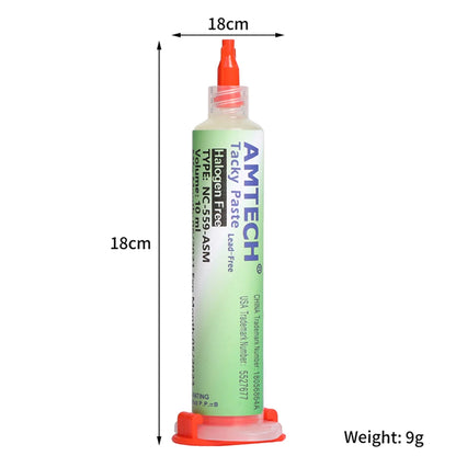 Flux Soldadura Amtech NC-559 en Jeringa (10ml) para Electrónica/BGA/SMD/PCB Reparación