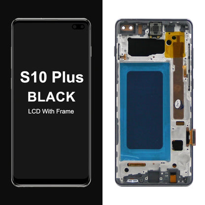 Pantalla con marco para Samsung S10 Plus G975 G975F SM-G975F, pantalla táctil Digital, montaje de pantalla