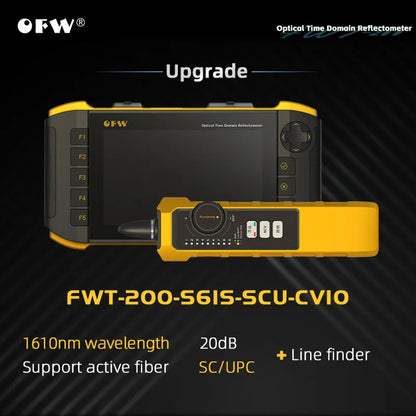 Mini OTDR OFW 2024 (Fibra Activa 1610nm, 20dB) - Reflectómetro Óptico Táctil (iOLA, OPM, VFL, Mapa Eventos)