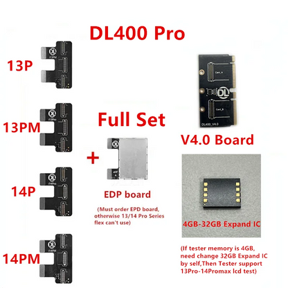 DL400 Pro Tester Reparación Pantalla LCD y Expansión IC 32GB para iPhone X a 15 Pro Max / iPad Mini 4/5