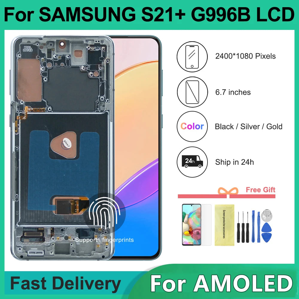 Pantalla AMOLED LCD con Marco para Samsung Galaxy S21 Plus 5G (Digitalizador Táctil)