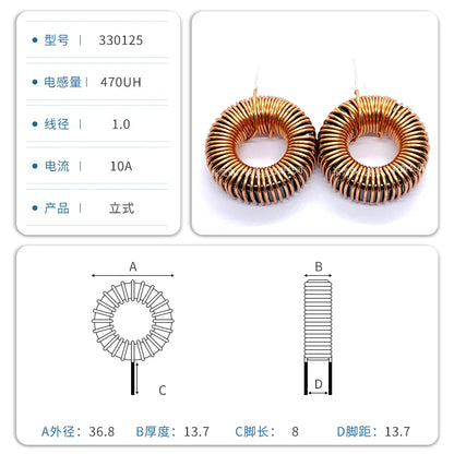 Inductor Toroidal Sendust Alta Corriente 330125 - Varios Valores (3.3uH a 1.5mH)