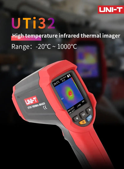 Cámara Termográfica Portátil UNI-T UTi32 Alta Temperatura (-20~1000°C) - Medición Bomberos/Construcción