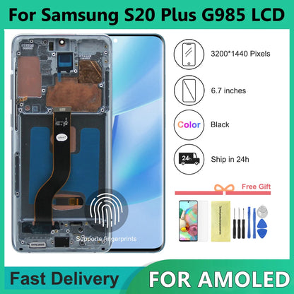 Repuesto de Pantalla AMOLED con Marco para Samsung Galaxy S20 Plus