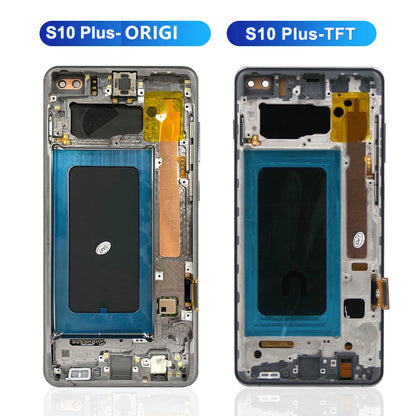Pantalla con marco para Samsung S10 Plus G975 G975F SM-G975F, pantalla táctil Digital, montaje de pantalla