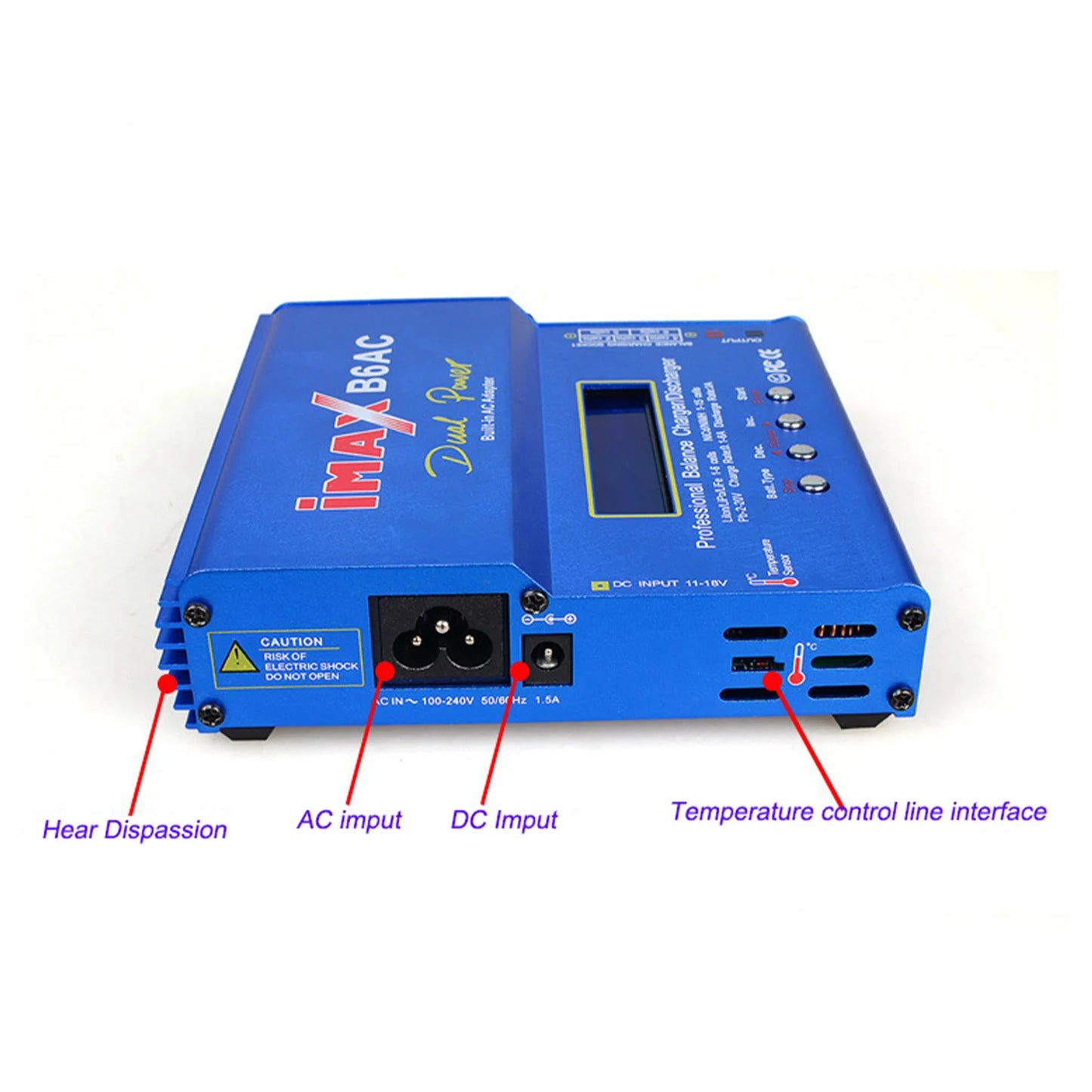 RC Charger IMax B6AC 80W  Lipo NiMh Li-ion Nicd Battery Balance Charger Digital LCD RC Discharger with15V/6A XT60 Charge Cable
