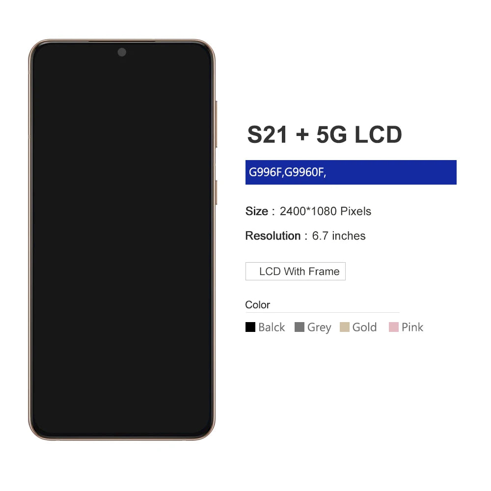 Pantalla AMOLED LCD con Marco para Samsung Galaxy S21 Plus 5G (Digitalizador Táctil)