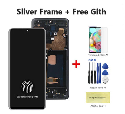Para Samsung S20 Ultra G988B AMOLED marco de pantalla LCD reemplazo del digitalizador de pantalla táctil con soporte de huellas dactilares para S20 Ultra