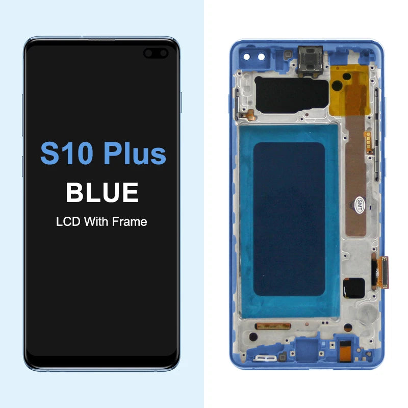 Pantalla con marco para Samsung S10 Plus G975 G975F SM-G975F, pantalla táctil Digital, montaje de pantalla
