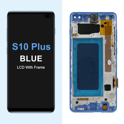 Pantalla con marco para Samsung S10 Plus G975 G975F SM-G975F, pantalla táctil Digital, montaje de pantalla