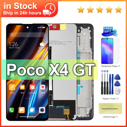 6.6'' For Xiaomi POCO X4 GT 22041216G LCD Display Touch Screen Digitizer Replacement For Xiaomi Poco X4GT Display With Frame