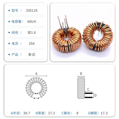 Inductor Toroidal Sendust Alta Corriente 330125 - Varios Valores (3.3uH a 1.5mH)