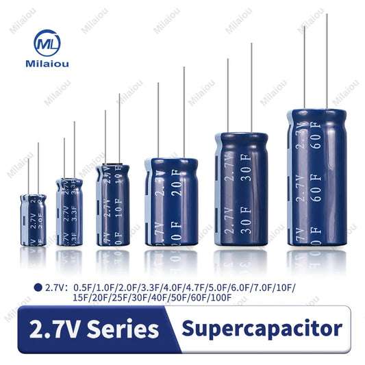 Supercapacitores Farad 2.7V - Varios Valores (0.5F a 100F)