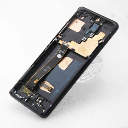 Para Samsung S20 Ultra G988B AMOLED marco de pantalla LCD reemplazo del digitalizador de pantalla táctil con soporte de huellas dactilares para S20 Ultra
