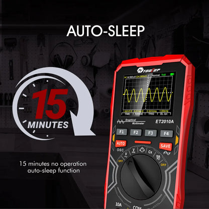 Osciloscopio y Multímetro Digital 2 en 1 Tooltop ET2010A (1MHz, 2.5MSps) Portátil