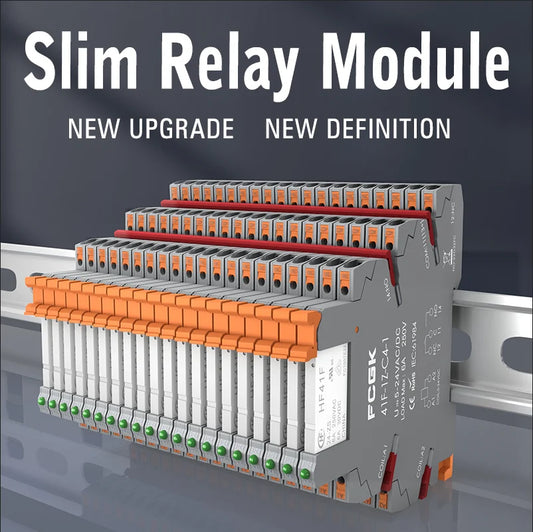 Módulo Relé Delgado DIN Rail 41F-1Z-C4-1 PCB con Socket Holder 12V/24V AC/DC / 220V AC 6.2mm