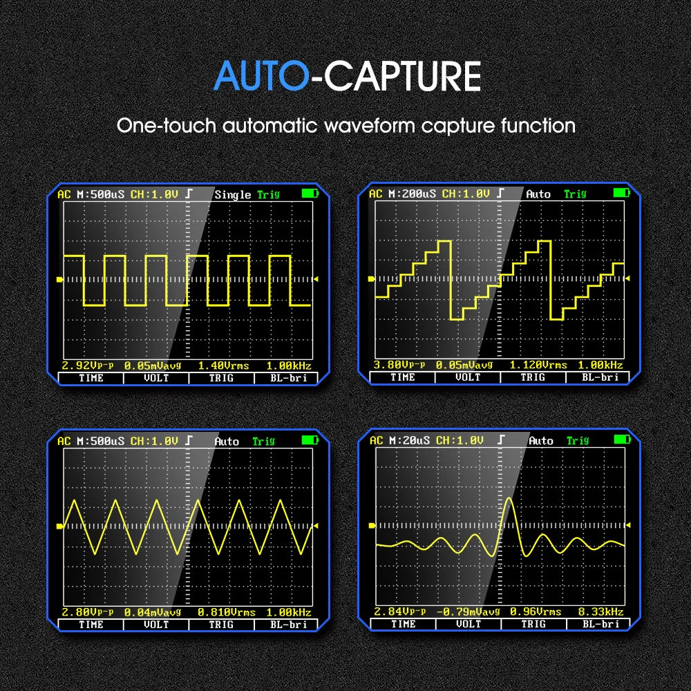 Osciloscopio y Multímetro Digital 2 en 1 Tooltop ET2010A (1MHz, 2.5MSps) Portátil