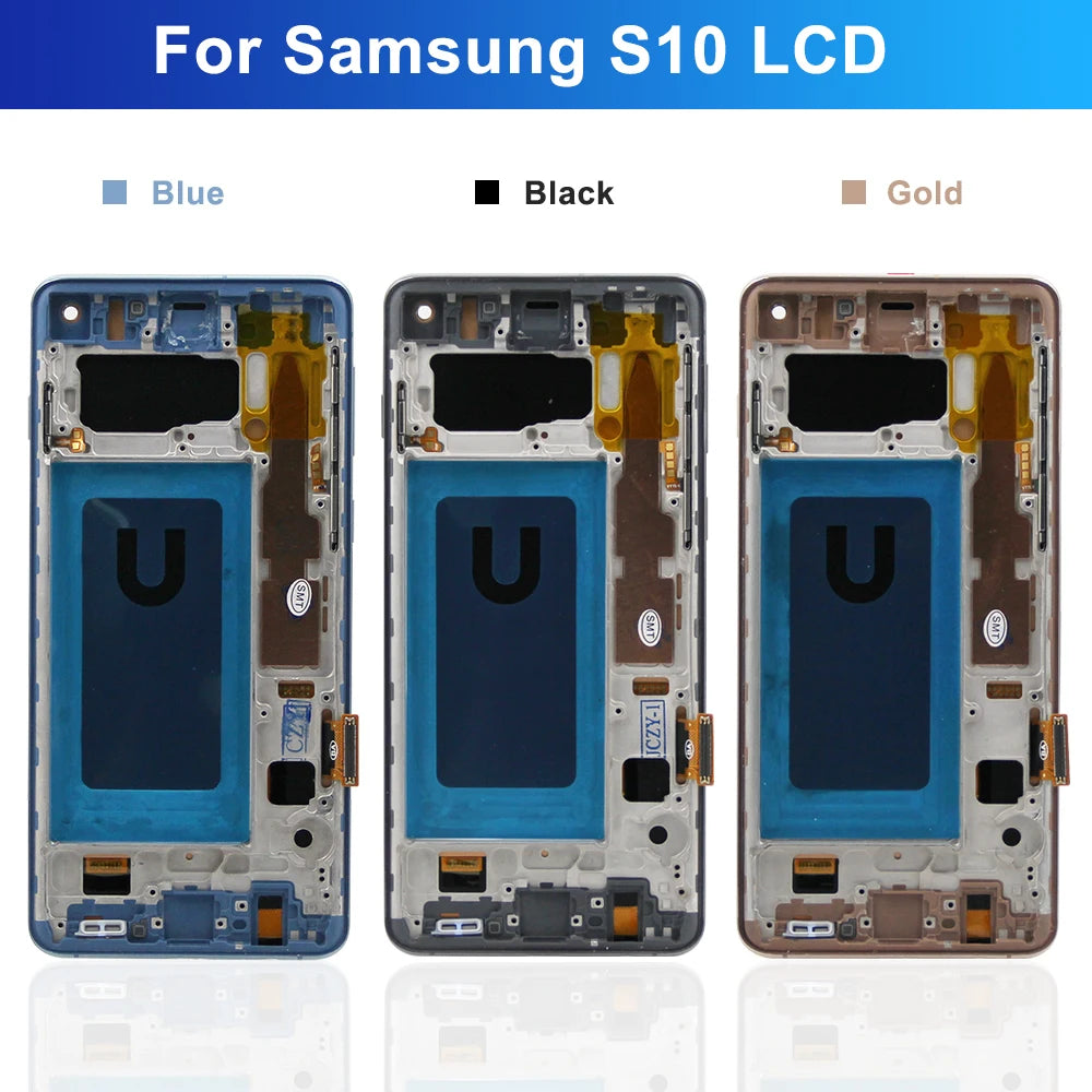 Pantalla LCD para SAMSUNG Galaxy S10 Plus, digitalizador de pantalla táctil con Marco, 100% probado, G973, G973F/DS, S10 +, G9750