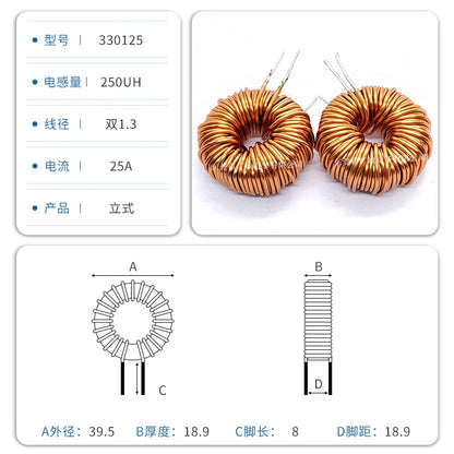 Inductor Toroidal Sendust Alta Corriente 330125 - Varios Valores (3.3uH a 1.5mH)