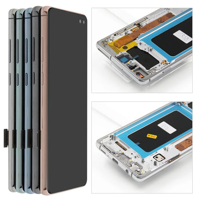 Pantalla con marco para Samsung S10 Plus G975 G975F SM-G975F, pantalla táctil Digital, montaje de pantalla